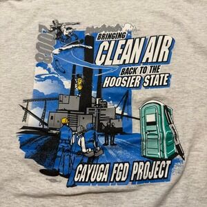 Union Line Mens Cayuga FGD Project 2008 Long Sleeve Pocket T-Shirt Grey XL USA